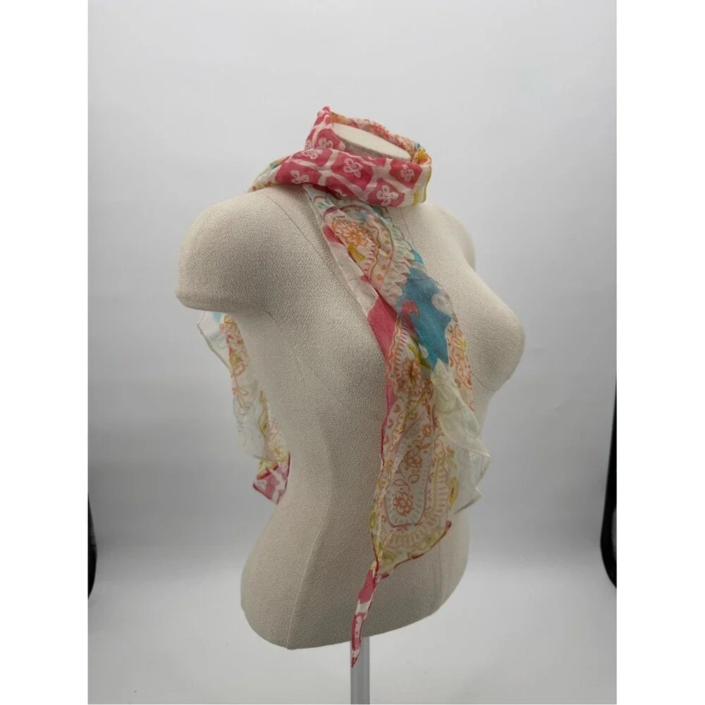 Unbranded Colorful Paisley Lightweight Long Scarf Accessory Pink Boho